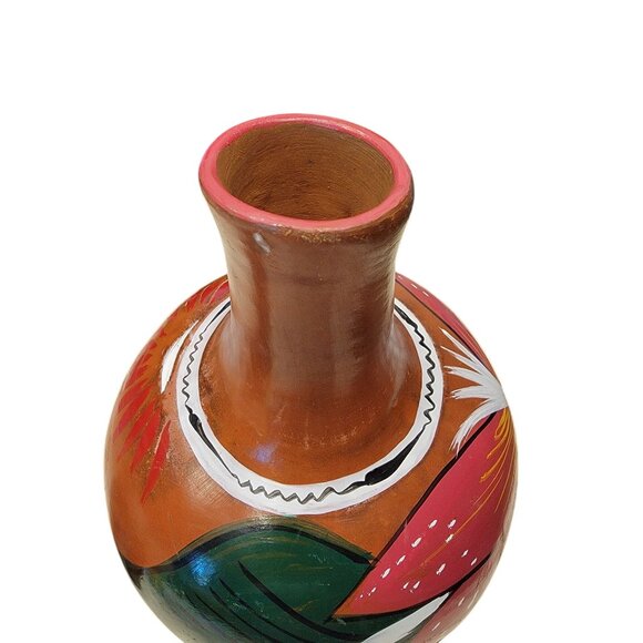 Hand-Painted Mexican Folk Art Vase – Boho Southwestern Home Decor - Picture 6 of 9
